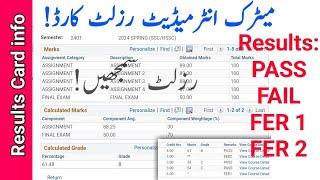 AIOU Results Matric Intermediate Results Card Details | AIOU Symbols PASS FAIL FER 1/2 *  | The AIOU