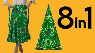 Cut in 5 Minutes! Wear in 8 Different Styles! Very Easy Wrap Skirt Sewing