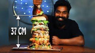 BURGER CHALLENGE - India's Largest Burger | M4 Tech Vlog | 14.5 Inch ( 37 CM )