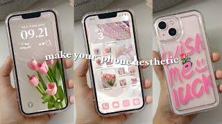 iOS16 Aesthetic Pink Home Screen Customization | cute wallpaper, widget and icon app