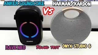 Anker SoundCore Rave Neo Vs. Harman/kardon Onyx Studio 6 | Bass Sound Test