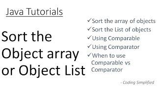 Java - Sort the Object array or Object List