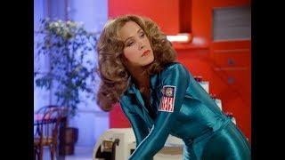 Erin Gray Sexy Bending in Tight Blue Spandex 80's Outfit new HD version