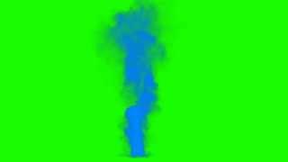 blue smoke in green screen free stock footage