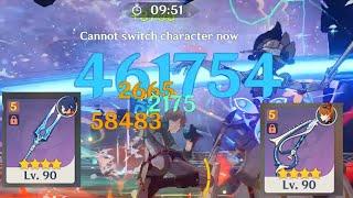 [4.5 Abyss] F2P 2 cost Childe International speedrun 75s top half continuous