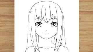 Easy anime drawing | how to draw anime girl easy step by step