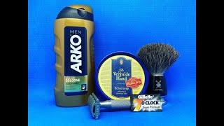 Rockwell 6s, Gillette 7 O´Clock, Mühle Rytmo, Vergulde Hand Extra fris und Arko Cologne Gold Power