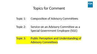 Public Meeting: Optimizing FDA’s Use of and Processes for Advisory Committees (Afternoon Portion)