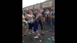 Drunk and drugged up idiots at Tomorrowland 2014 getting their gabber on