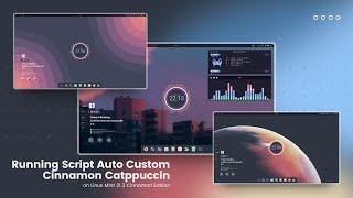 Demo Running Script Auto Customize Cinnamon Desktop with Catppuccin on Linux Mint 21.3 Cinnamon