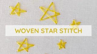 Woven star stitch hand embroidery video tutorial