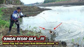 GAK MASUK AKAL...!!!ASAL LEMPAR SAMBAR MASIH PAGI ADU OTOT SAMA IKAN GABUS  SUPER BESAR | FISHING