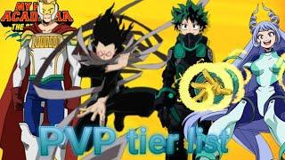 Personal pvp tier list [My Hero Academia: The strongest hero](Thanks for 700 subs)