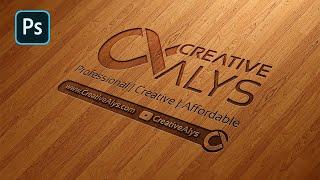 How to Create Wood Engraved Logo Using PSD Mockup | Photoshop