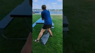 Fitted Vinyl Picnic Table Cover Set Demo