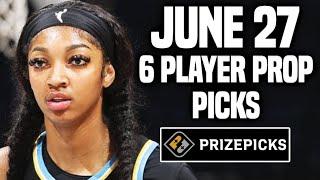 WNBA PRIZEPICKS TODAY | 6 BEST PROP PICKS | THURSDAY | 6/27/2024 | BEST PROPS | NBA BETTING |