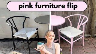 Candy Pink Thrifted Furniture Flip | Easy Table & Chairs Makeover