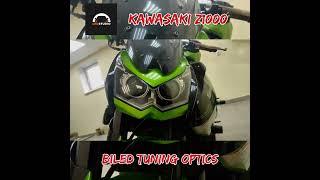 Kawasaki Z1000 модернизация мото фары. Обновление света фар от Ledstudio.   #лэдфары #билэд