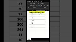 Roman formula in Excel| formula in Excel | #exceltips #exceltricks #shorts