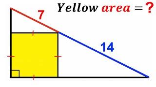 Can you find area of the Yellow shaded Square? | (Triangle) | #math #maths | #geometry