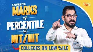 Expected Marks vs Percentile vs NIT/IIIT Colleges | JEE Main 2024 (Session-2) | Colleges on Low %ile
