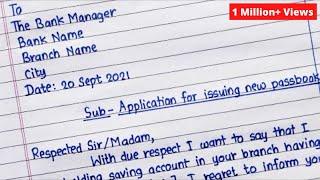 Application for New Passbook | Application to Bank Manager Issuing New Passbook