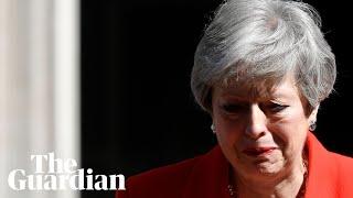Theresa May's voice cracks at the end of her resignation speech