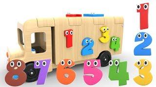 Learn Numbers with Wooden Truck Toy - Numbers Videos Collection for Children