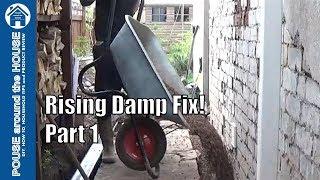 How to fix rising damp & penetrating damp - (PART 1). Lower floor, remove render.