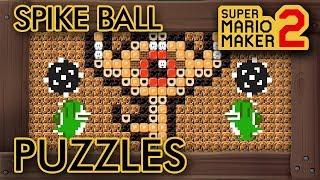 Super Mario Maker 2 - 9 Cool Spike Ball Puzzles in One Level