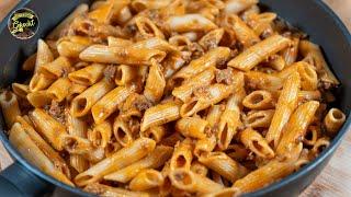 Pasta with minced meat and cheese - CREAMY, DELICIOUS and VERY EASY