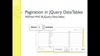 6 - Pagination in jQuery DataTables with ASP.Net MVC