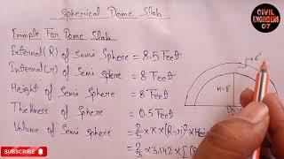 Dome Slab Quantity | How To Calculate Quantity Of Semi Sphere Slab | Semi Circular Slab Quantity |