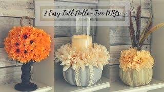 DIY DOLLAR TREE FALL PUMPKIN FLORAL DECOR| 3 EASY & BUDGET FRIENDLY IDEAS