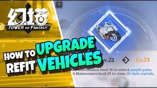 Tower of Fantasy How to Upgrade Maintain and Refit Vehicles #TowerofFantasy #ToF