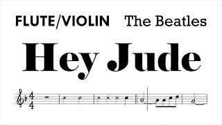 Hey Jude by The Beatles Flute Violin Sheet Music Backing Track Play Along Partitura