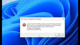 sql server error tidak bisa konek atau tidak ditemukan Cannot connect to WMI provider