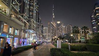 7pm Dubai UAE Winter Walk: Explore Business Bay "Bay Avenue Mall" & DTPC (02.16.'24: 4K-UHD)