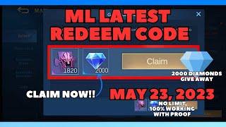 Mobile Legends Redeem Code for May 23 2023 2000 Diamonds Give Away