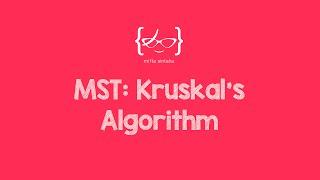 MST: Kruskal's Algorithm
