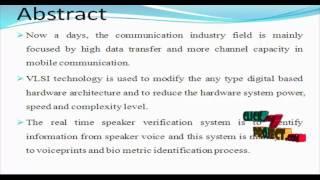 VLSI Design for SVM-Based Speaker Verification System|Final year Projects 2016