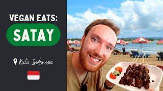 UNBELIEVABLE Vegan Satay (Sate) in Kuta, Bali, Indonesia! 