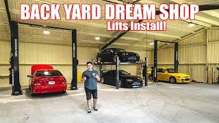 Building a MASSIVE back yard dream shop - HUGE LIFTS INSTALL!