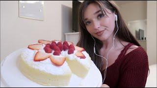 ASMR - Japanese Jiggly Cake (10,000 subscriber celebration)