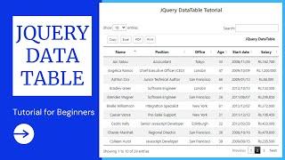 Jquery DataTable Tutorial || Searchable || Sortable || Filter Data || Pagination