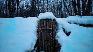 SECRET DUGOUT IN THE FOREST #2 , LYNX TRACKS, SPENT THE NIGHT,FIXING DOOR CRACKS