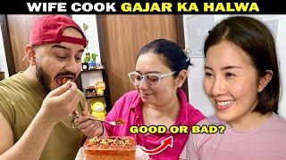 Foreigner cook Indian Food Gajar Ka Halwa for THE FIRST TIME - foreigner in india