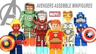 Avengers Assemble: Hyperion Iron Man Captain America & Captain Marvel BOOTLEGO KnockOff Minifigures