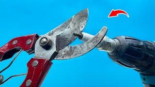 Easy Way To Sharpen Pruning Shears As Sharp As A Razor! Genius Method