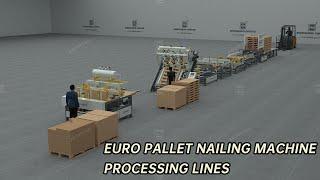 Auto Euro Wood Pallet Stringer Nailing Machine Production Assembly Line